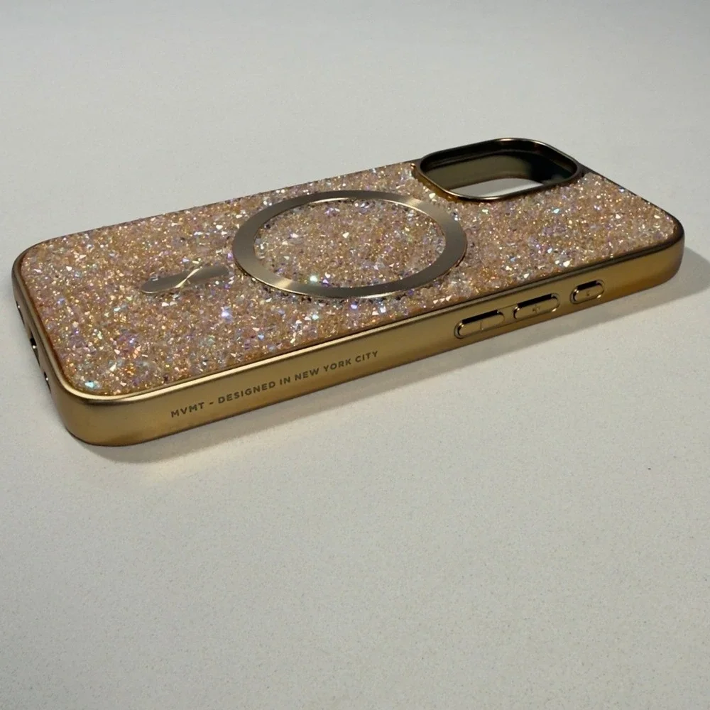 MVMT Magnetic Quartzo Phone Case iPhone 16 Gold New Crystal MagSafe Protective